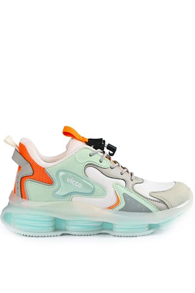 Vicco Mask Sneaker Air Sole Ορθοπεδικά Αθλητικά Παπούτσια για κορίτσια Λευκό Νερό Πράσινο Sneaker