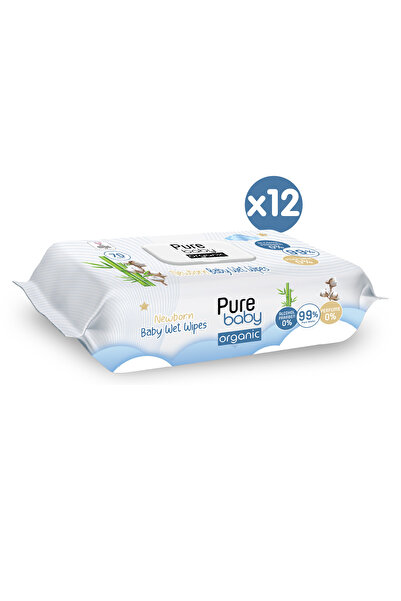 Pure Baby Organic Yenidoğan Islak Havlu 12x70 (840 YAPRAK)