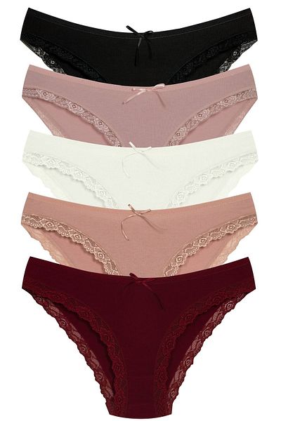 Newlilla 1901 Camisole Lace Leg Bikini Panties Package - V2