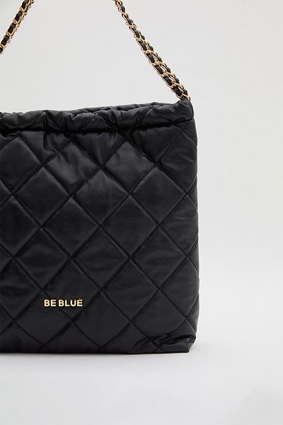 BE BLUE Black Vintage Quilted Bag