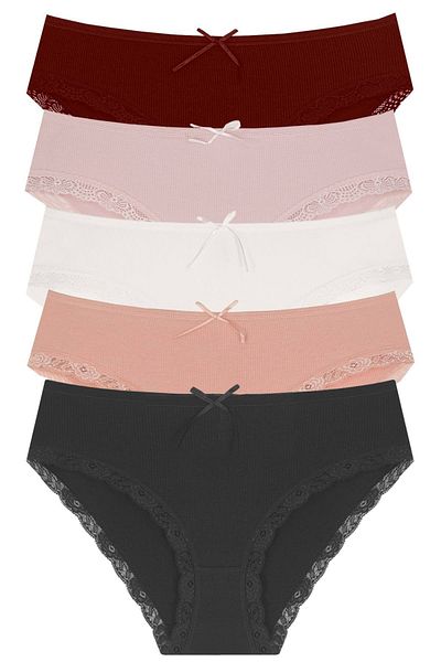 Newlilla 1909 Lace Leg Bato 5-Piece Women's Panties Pack 1909-v6