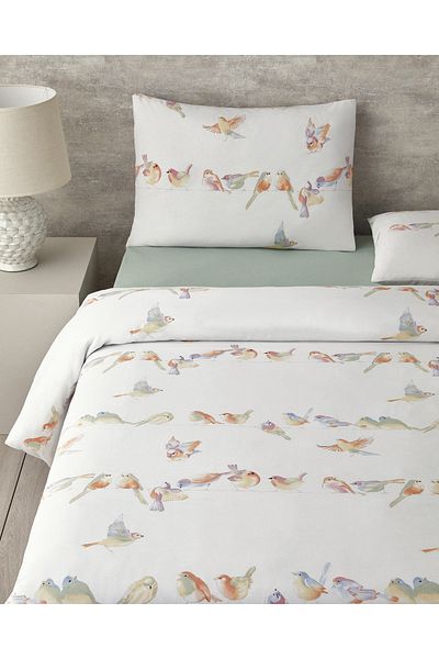 English Home Set cuvertură de pilota dublă Bird Talk Green
