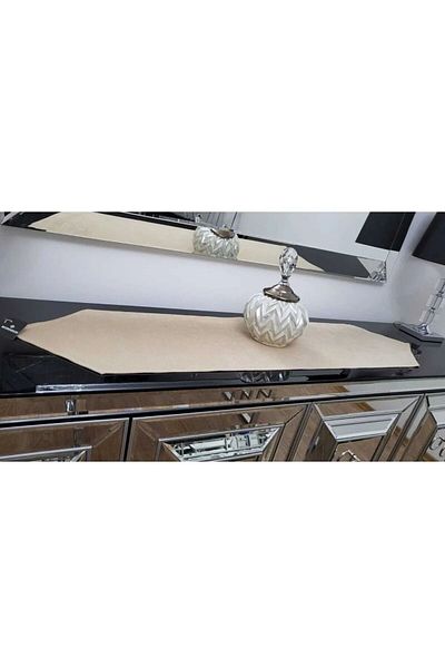 Becenhouse Κρεμ βελούδινο ύφασμα Babyface Laminated Runner (Τραπεζομάντηλο)