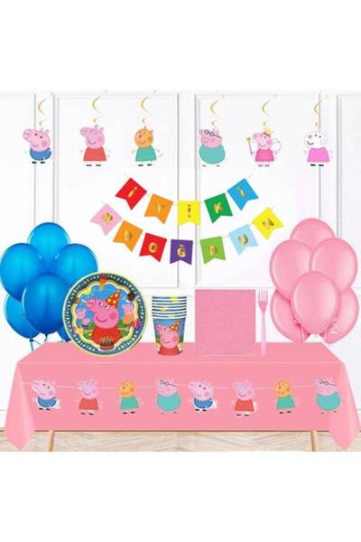 Parti Dükkanım Peppa Pig Doğum Günü Parti Seti 16 Kişilik