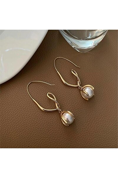 Pelin Aksesuar İncili Tasarım Halkalı Küpe