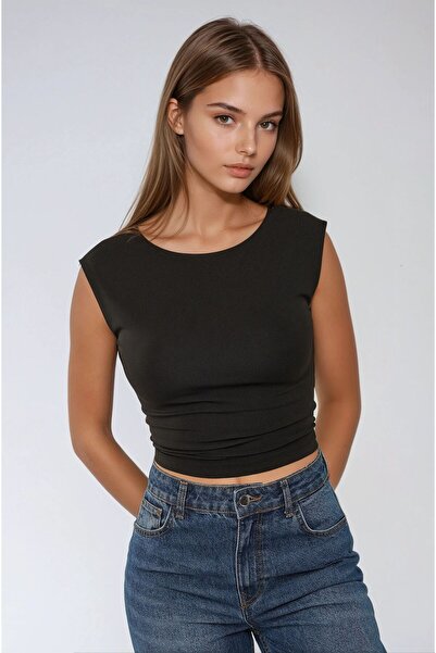 Hiccup Εξώπλατο Crop Top από βισκόζη με λαιμόκοψη