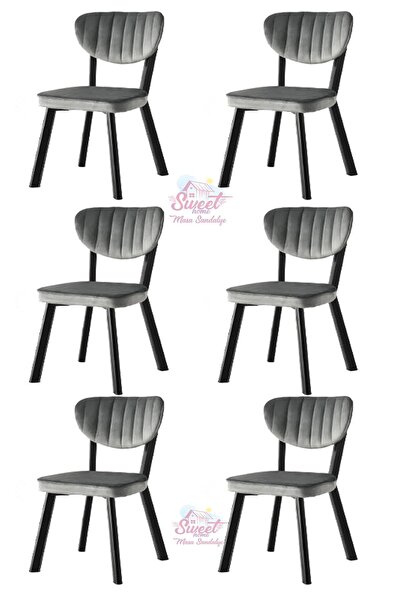 Sweet Home Masa Sandalye Esinti Metal Sandalye Renkli Ayak 6 Lı Set Cafe,Rest...