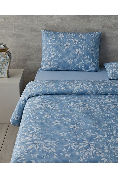 English Home Set cuvertură de pilota cu flori duble albastre