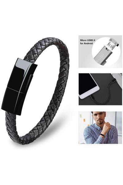 CODEGEN Micro Usb Port Deri Bileklik Şarj Data Kablosu Cdg-cnv53