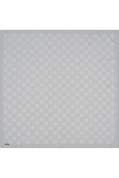 Aker Κασκόλ Monogram Checkers - Ανοιχτό Γκρι - 1070600 -971