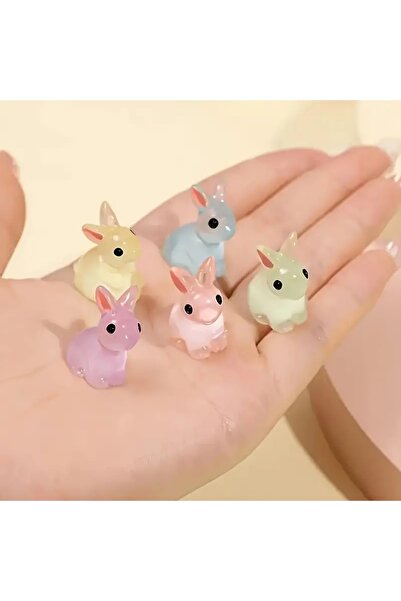 Genel Markalar 5'li Karanlıkta Parlayan Mini Tavşan Figürleri