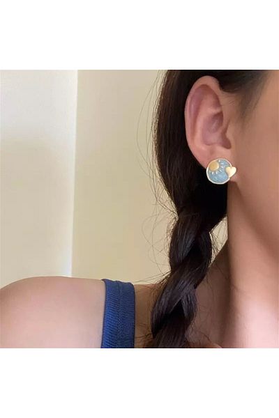 Pelin Aksesuar Day and Night Moon Sun Heart Fun Earring