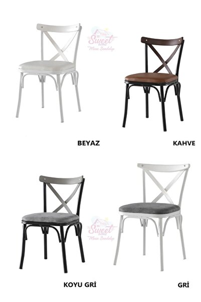 Sweet Home Silvar Açılır Masa Beyaz 6 Adet Çapraz Plastik Sırt Sandalye Takım