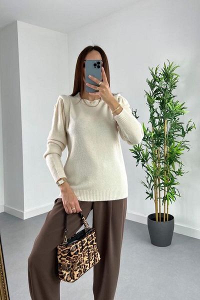 SHUGAA DECORAȚIE DE UMĂR PENTRU FEMEI DETALIAT TRICOAT CU TEXTURA MOALE EXTRA