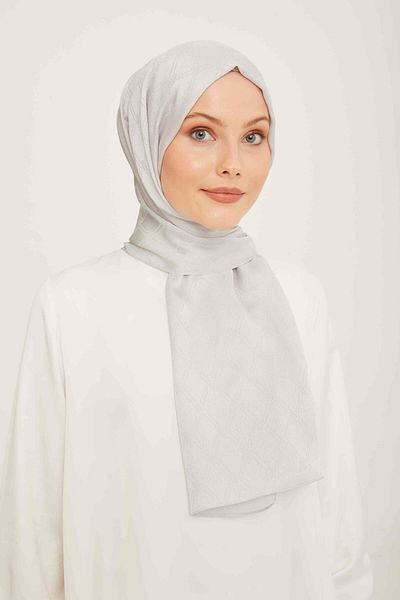 Armine Trend Jan Jan Silver Monogram Patterned Jacquard Shawl 6-3128