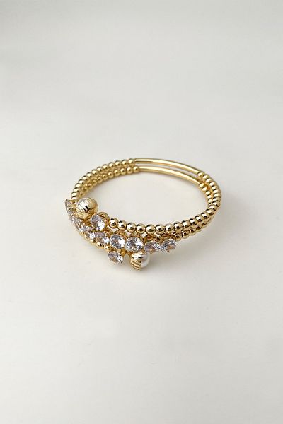 Modex Heel Detailed Row Stoned Wrapped Bracelet