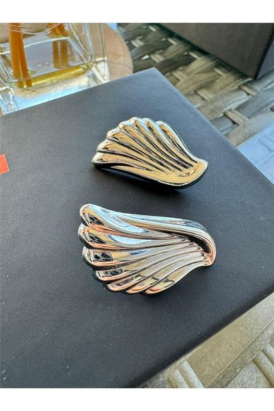Pelin Aksesuar Silver Wing Earrings