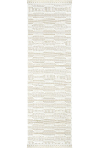 Cool Halı Ares 8801 Krem Yolluk Uzun Antre Hol Koridor Halısı Yatak Odası Halı Bukle Dokuma Kesme Halı Yolluk