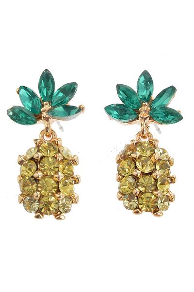 Pelin Aksesuar Yellow Pineapple Earrings