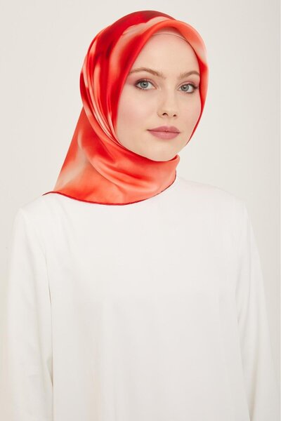 Armine Roz - Eșarfă de mătase Tivil cu model de flori de rodie 9124 - 54