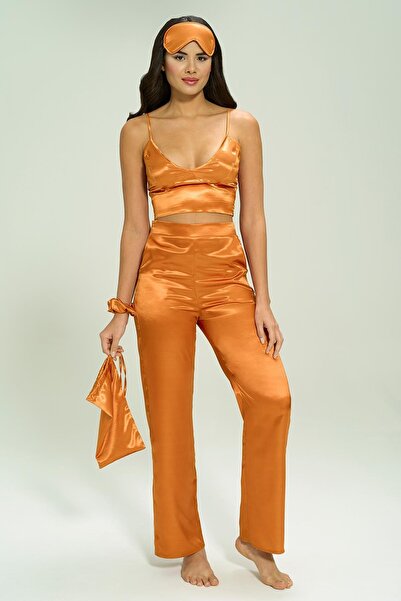 FOR YOU MODA 6-Piece Pleated Tile Bustier Pajama Set