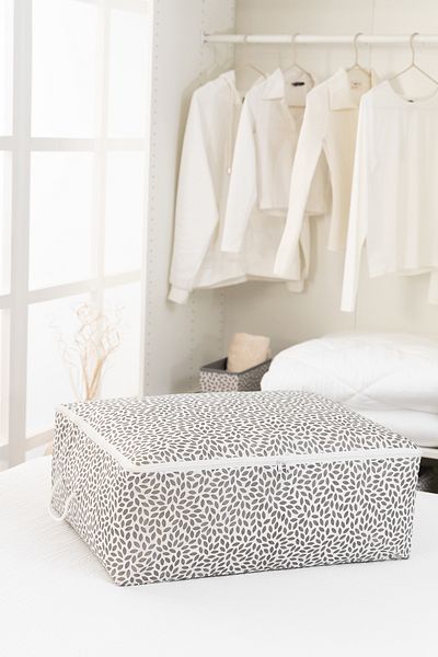 REKHOME Large Size Gray Leaf Printed Bed Base Pillow Quilt Sweater Hurcu / 62x46x22
