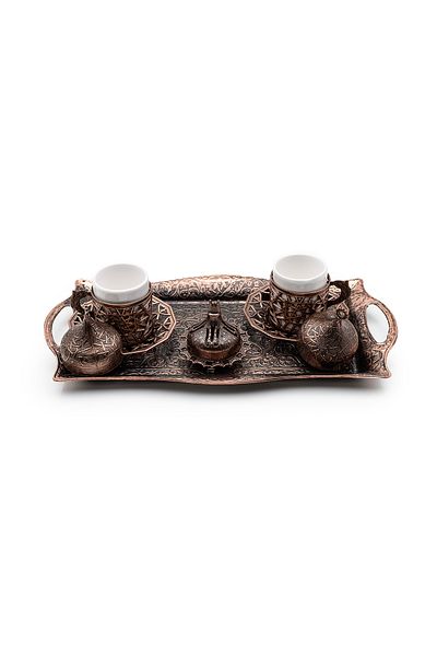 ANTEPSEPETİ Copper Antique Coffee Cup Set of 2