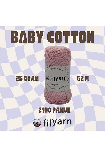 Filyarn 25 γραμμάρια Oeko-tex Certified Baby and Vest νήμα - Πλεκτό στο χέρι βαμβακερό νήμα