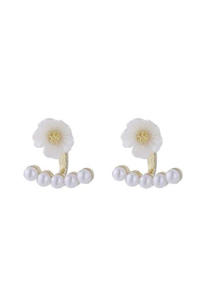 Pelin Aksesuar Ghost Earrings - with Flowers and Row Pearls