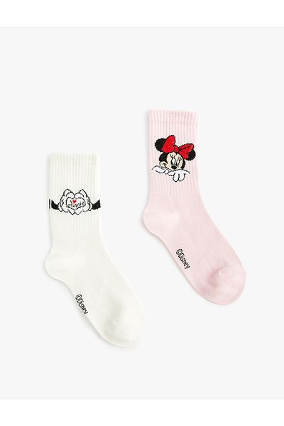 Koton 2 Pack Minnie Mouse Printed Socks Licensed