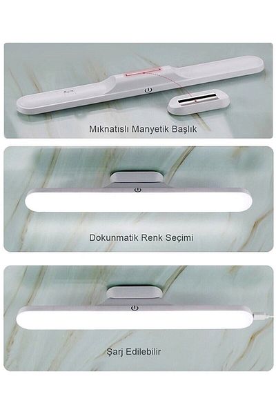 Cata Ct-5249 مصباح LED لاسلكي مع USB وشحن - 3 ألوان إضاءة مختلفة