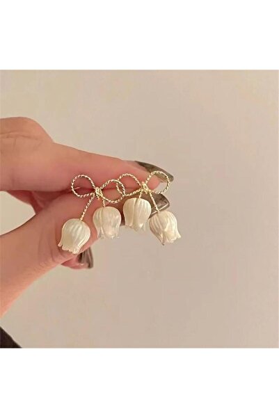 Pelin Aksesuar İkili Sedefli Lale ve Fiyonk Küpe