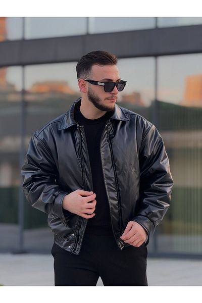 KINGAF ΑΝΔΡΙΚΟ ΔΕΡΜΑΤΙΝΟ ΠΑΝΤΕΛΟΝΙ OVERSIZE