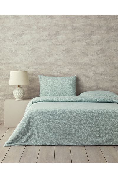 English Home Σετ Παπλωματοθήκη Διπλό Πράσινο Fancy Flowers