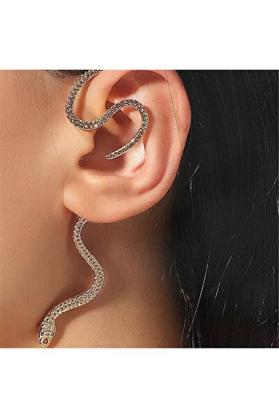 Pelin Aksesuar Gold Yılan Kulak Aksesuarı