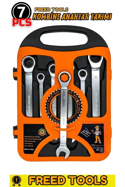 FREED TOOLS Cırcırlı 7 Parça Kombine Anahtar Takımı