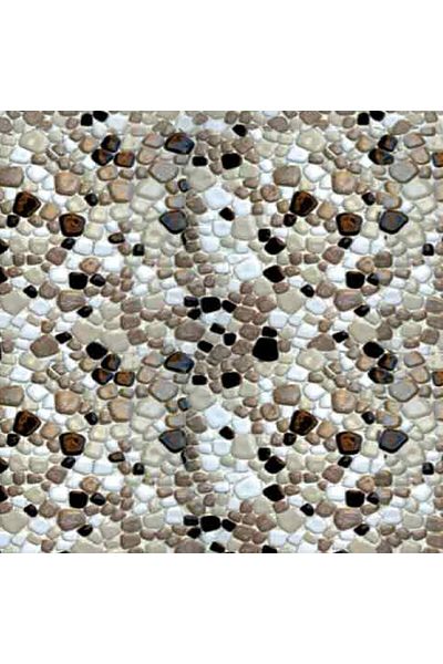 Jordania Pebble Stone Patterned Cardboard Pavement--1/50--3 Pieces