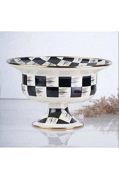 ACAR Xap-21-0519 Quality-king Enamel Large Fruit Bowl Checkered