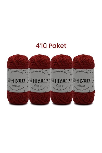 Filyarn حبل أطفال قطني معتمد من Oeko-Tex بوزن 25 جرام - طقم مكون من 4 قطع