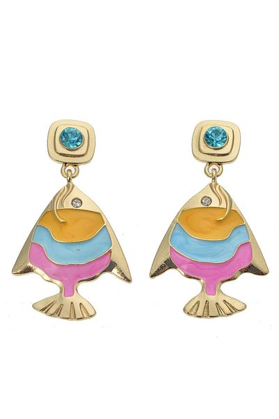 Pelin Aksesuar Colorful Fish Earrings