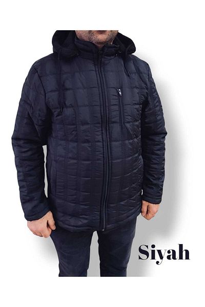 OKER Normal and Large Size Quilted Men's Coat & Coat Inside Fur Travel Hood