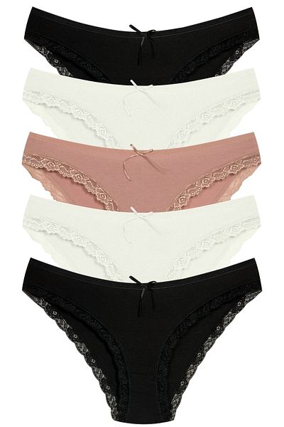 Newlilla 1901 Camisole Lace Leg Bikini Panties Package - V1