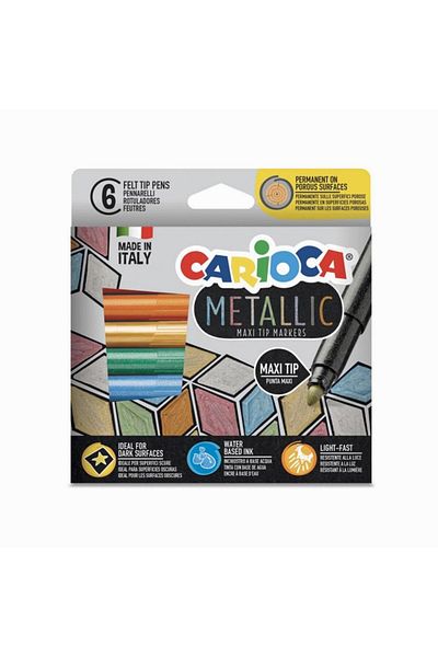CARIOCA Metallic Jumbo Crayons - Pack of 6