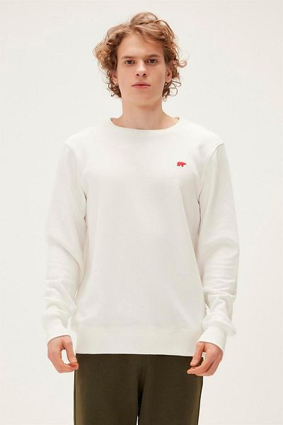 Bad Bear Men's Sweatshirt - Crew Neck, Off-White, Round Crewneck - 22.02.12.004