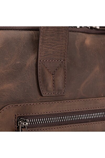 CODEGEN 15.6" Kahverengi Hakiki Deri Notebook Evrak Çantası