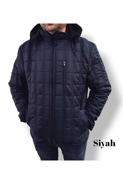OKER Normal and Large Size Quilted Men's Coat & Coat Inside Fur Travel Hood