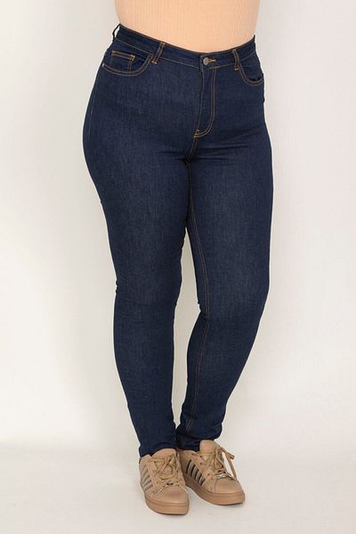 Şans Γυναικείο μεγάλου μεγέθους Navy Blue 5 τσέπες Skinny Jeans 65n26097
