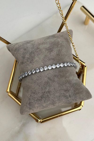Modex Zircon Stripe Stone Waterway Bracelet (17 cm)
