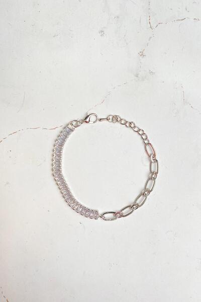 Modex Square Jewelled Chain Detailed Bracelet