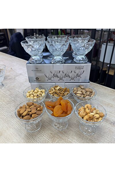 DGCHOME 12 Adet Cam Ayaklı İkramlık Reçellik